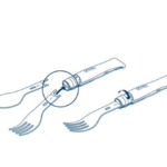 Zestaw sztućców Turystycznych Opinel Nomad Picnic Plus + 08 nóż, widelec, łyżka